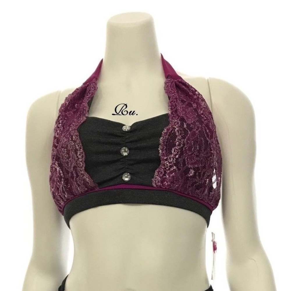 California Kisses XL Dark Grey Purple Sport Halter